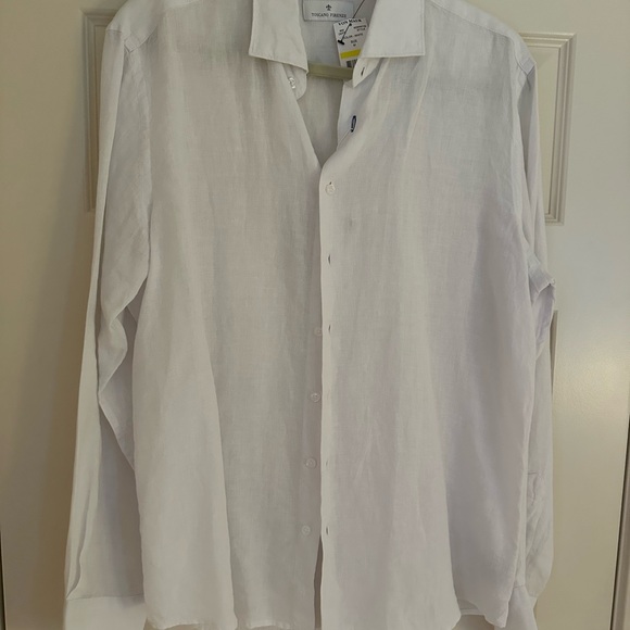 Men's White Linen Shirt- or women can wear, top quality linen. - Picture 1 of 1